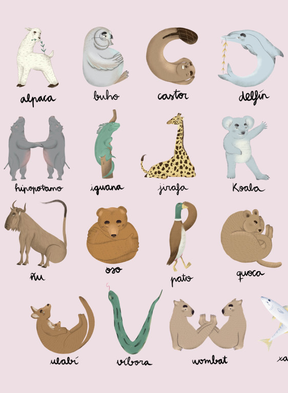 Coordonne Papier peint panoramique Animal Alphabet-8817 Coordonne Papier peint panoramique Animal Alphabet-8817
