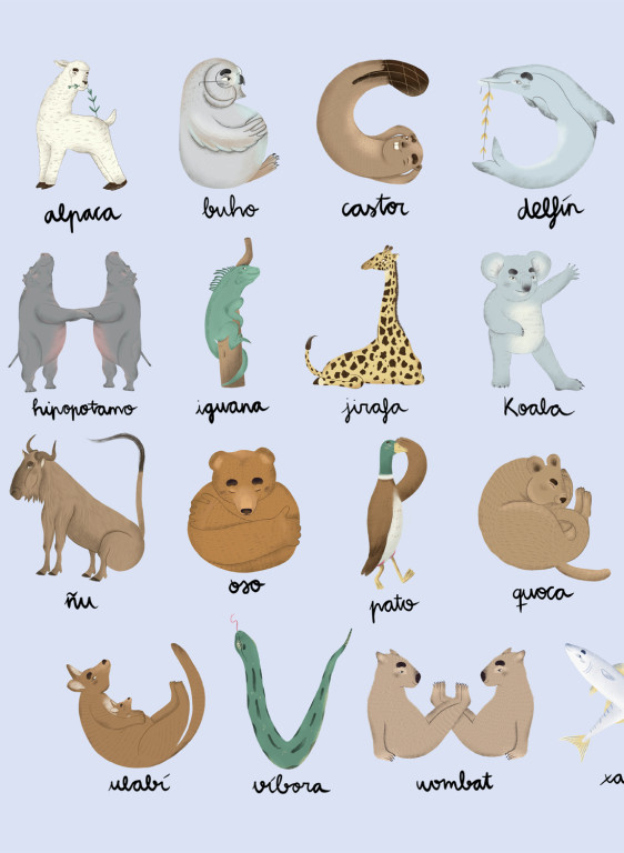 Coordonne Wandbild Animal Alphabet - Azure-8817.3 Coordonne Wandbild Animal Alphabet - Azure-8817.3