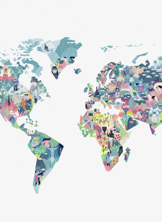 Coordonne Papier peint panoramique Diversity Map-8823 Coordonne Papier peint panoramique Diversity Map-8823