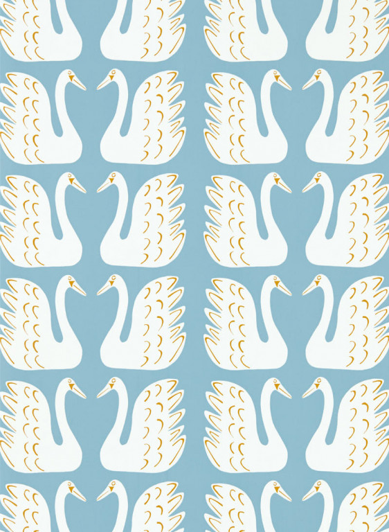 Scion Papier peint Swim Swam Swan - Sky/ Chai-8848.2 Scion Papier peint Swim Swam Swan - Sky/ Chai-8848.2