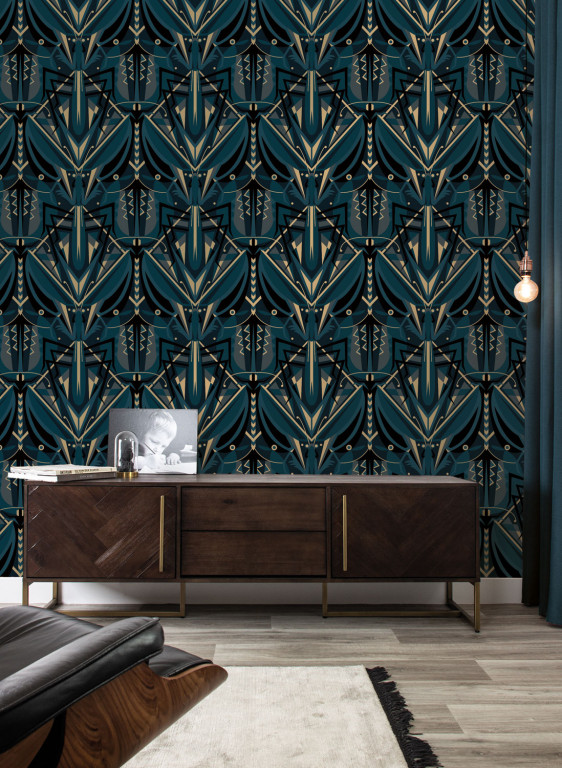 KEK Amsterdam Wallpaper Art Deco Animaux Grasshopper Gold-9207 KEK Amsterdam Wallpaper Art Deco Animaux Grasshopper Gold-9207