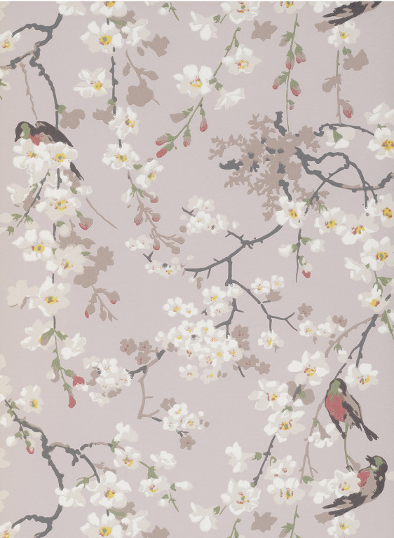 Little Greene Wallpaper Massingberd Blossom - Grey-9231.2