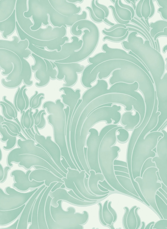 Little Greene Papier peint Tulip - Aqua-9233.4