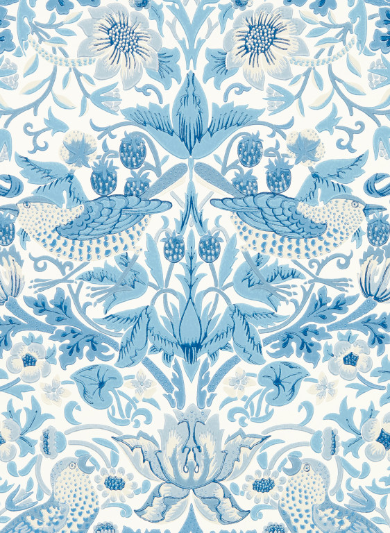 Morris & Co Wallpaper Simply Strawberry Thief - Woad-9340.1