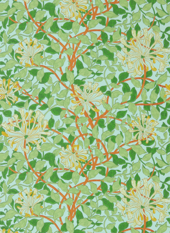 Morris & Co Tapete Honeysuckle - Sky/ Burnt Orange-9346.1 Morris & Co Tapete Honeysuckle - Sky/ Burnt Orange-9346.1