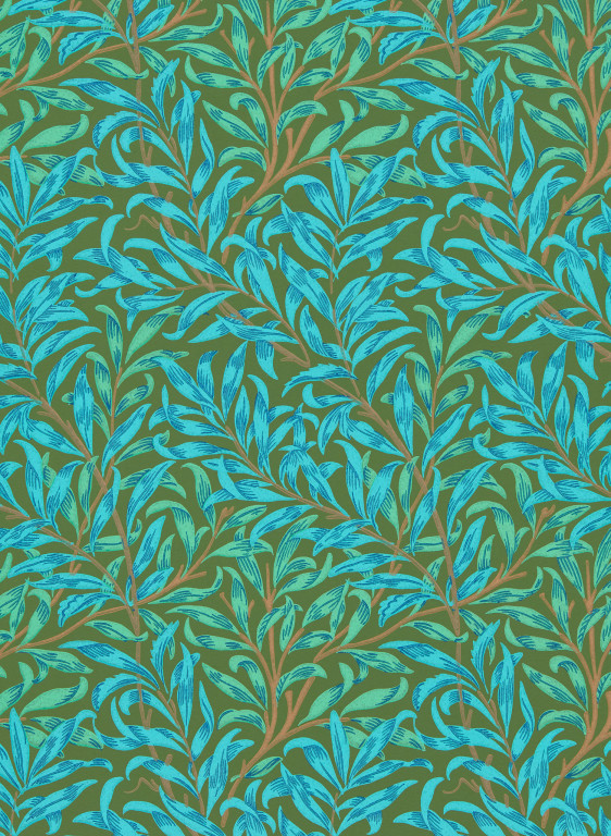 Morris & Co Tapete Willow Bough - Olive/ Turquoise-9354.1 Morris & Co Tapete Willow Bough - Olive/ Turquoise-9354.1