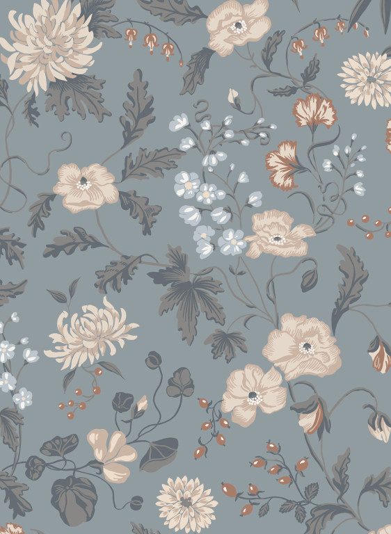 Sandberg Tapete Till Karin - Folklore Blue-9490.1 Sandberg Tapete Till Karin - Folklore Blue-9490.1