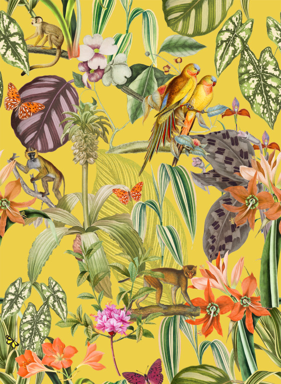 Coordonne Tapete Parrots - Limon-9504.4 Coordonne Tapete Parrots - Limon-9504.4