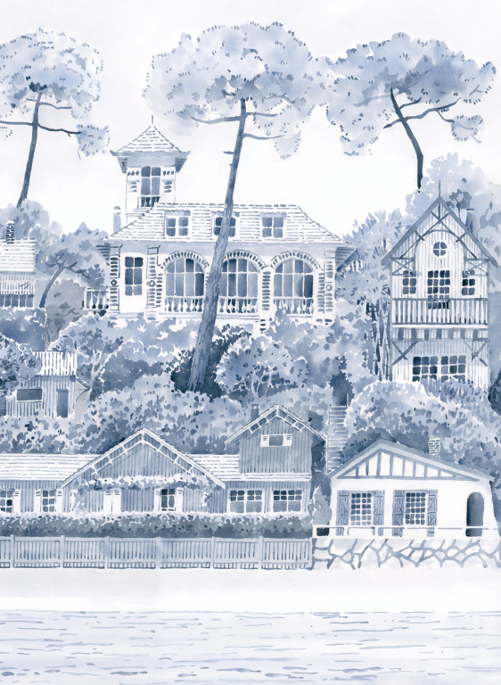 Isidore Leroy Wandbild Front de Mer Bleu - Panel B-9608.2