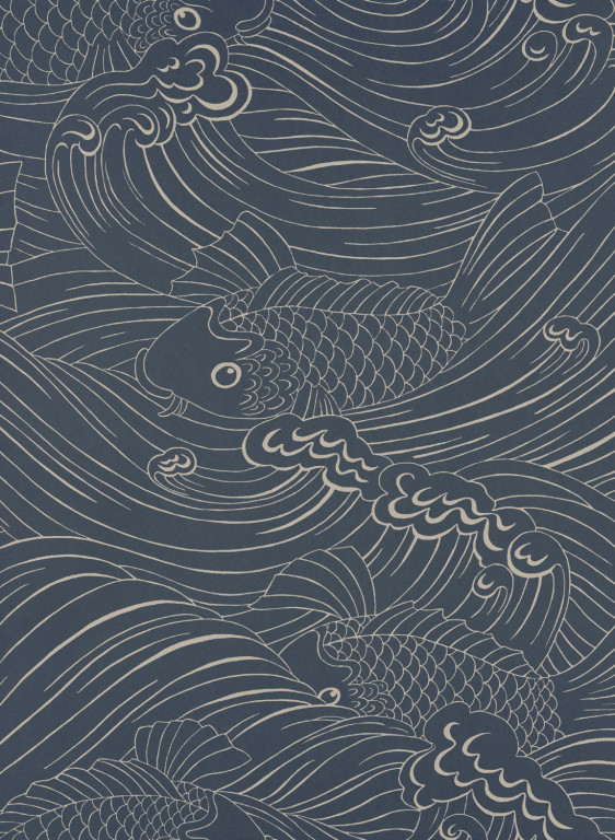 Långelid / von Brömssen Tapete Plenty More Fish - Ink Blue-9661.3