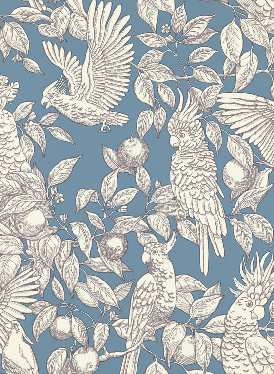 Långelid / von Brömssen Tapete Talk about Cockatoos - Faded Denim-9663.2 Långelid / von Brömssen Tapete Talk about Cockatoos - Faded Denim-9663.2
