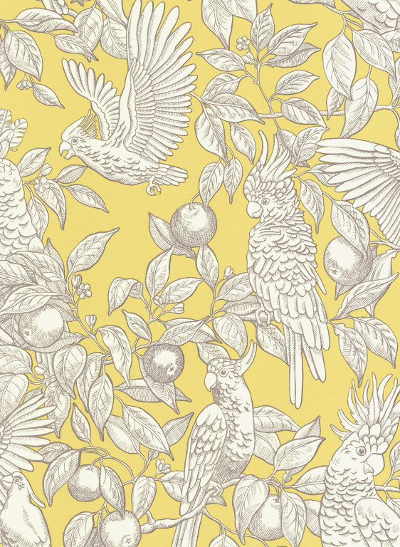 Långelid / von Brömssen Carta da parati Talk about Cockatoos - Lemon-9663.4