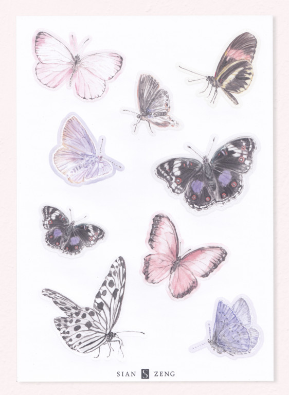 Sian Zeng Sticker mural Butterfly -9761 Sian Zeng Sticker mural Butterfly -9761