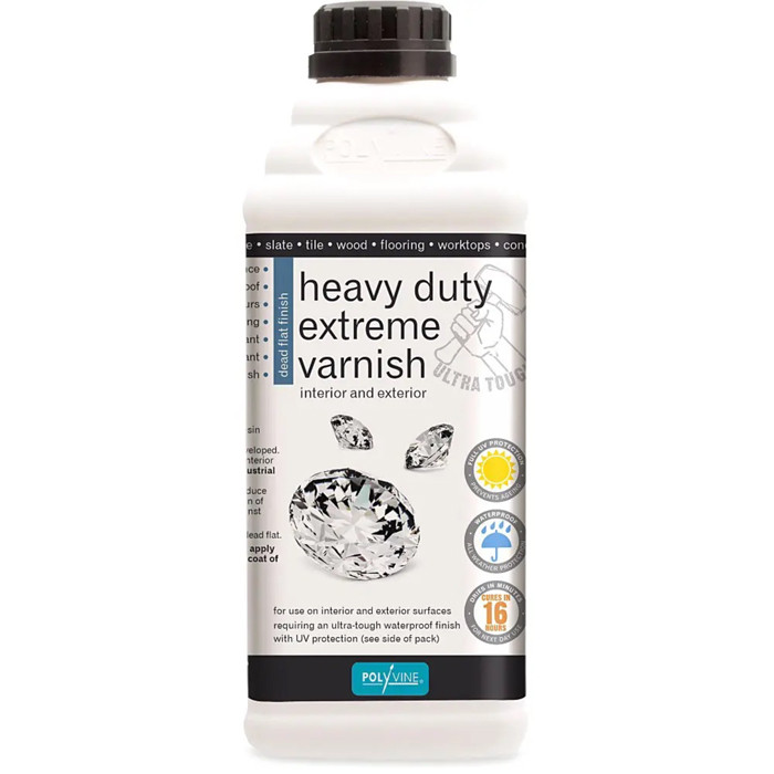 Polyvine Heavy Duty Extreme Varnish - Dead Flat - 1l-HDEVDF.S Polyvine Heavy Duty Extreme Varnish - Dead Flat - 1l-HDEVDF.S