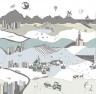 Wandbild My Village - Weiß/ Bunt