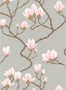 Cole & Son Papier peint Magnolia - Grau/ Altrosa/ Weiß