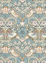 Clarke & Clarke Tapete Strawberry Thief - Slate/ Blush