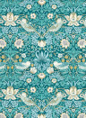 Clarke & Clarke Carta da parati Strawberry Thief - Teal