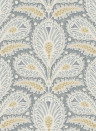 Josephine Munsey Wallpaper Ikat Clover - Blue and Yellow