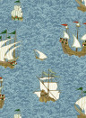 Josephine Munsey Wallpaper Ships - Sea Blue