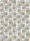 Josephine Munsey Papier peint Geranium Stripe - Bude Blue/ Smith Yellow/ Kempton White