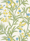 Little Greene Carta da parati Bamboo Floral - Blue Verditer