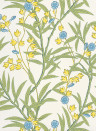 Little Greene Wallpaper Bamboo Floral - Blue Verditer