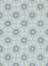 Little Greene Papier peint Ditsy Block - Bone China Blue