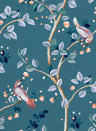 Coordonne Wallpaper Birds Prosperity - Sapphire
