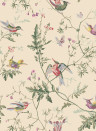 Cole & Son Carta da parati Hummingbirds - Classic Multi/ Old Olive on Cream