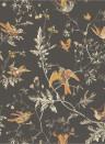 Cole & Son Tapete Hummingbirds - Charcoal/ Ginger
