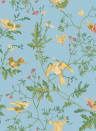 Cole & Son Wallpaper Hummingbirds - Buttercup Yellow on Cornflower Blue