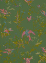 Cole & Son Wallpaper Hummingbirds - Fuchsia on Racing Green