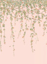 Cole & Son Carta da parati Hummingbirds Flora - Tangerine/ Olive on Blush