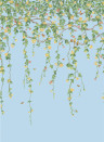 Cole & Son Wallpaper Hummingbirds Flora - Buttercup Yellow on Cornflower Blue