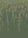 Cole & Son Papier peint Hummingbirds Flora - Fuchsia on Racing Green