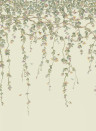 Cole & Son Papier peint Hummingbirds Flora - Multi/ Old Olive on Eau Du Nil