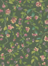 Cole & Son Tapete Flora - Fuchsia on Racing Green