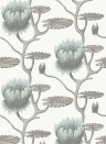Summer Lily - Designtapete von Cole & Son - Aqua on White
