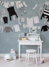 Rebel Walls Carta da parati panoramica Laundry Day - Blue