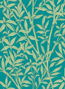 Cole & Son Wallpaper Bamboo Forest - Pistachio on Petrol