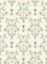 Cole & Son Papier peint Strawberry - Blush & Mint on Pastel