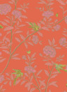 Cole & Son Wallpaper Roseberry with Birds - Vermillion