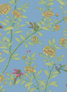 Cole & Son Wallpaper Roseberry with Birds - Hyacinth Blue