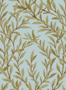 Cole & Son Wallpaper Willow Branch - Olive on Teal