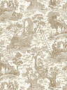 Josephine Munsey Wallpaper Islet Hoping Toile - Stone