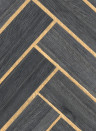 CMO Paris Wallpaper Bois Chevron - Gris Or