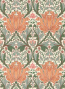 Morris & Co Wallpaper Helena - Peach/ Teal