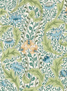 Morris & Co Wallpaper Wild Tulip & Vine - Nettle/ Woad