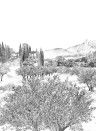 Isidore Leroy Papier peint panoramique Provence - Grisaille Panel E